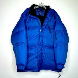 Cremieux Sport Blue Down and Feather Quilted Puffer Winter Coat‎ Men’s Size XL
